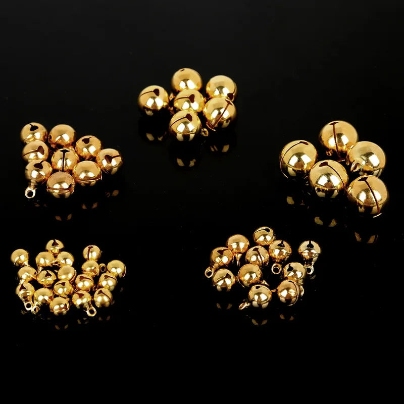 Gold Copper Loose Beads Small Jingle Bells