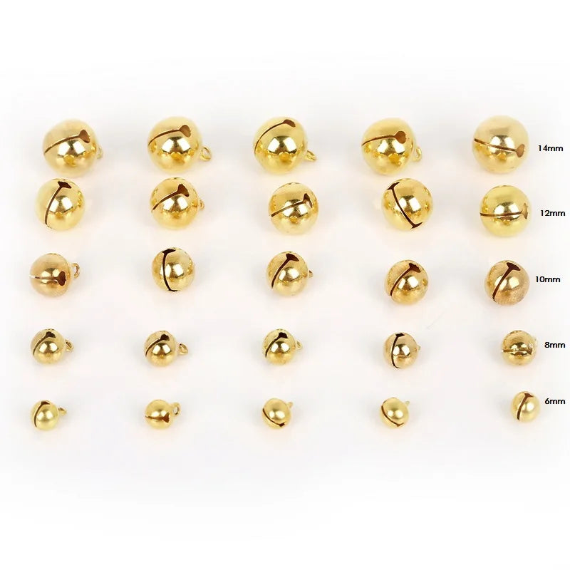 Gold Copper Loose Beads Small Jingle Bells