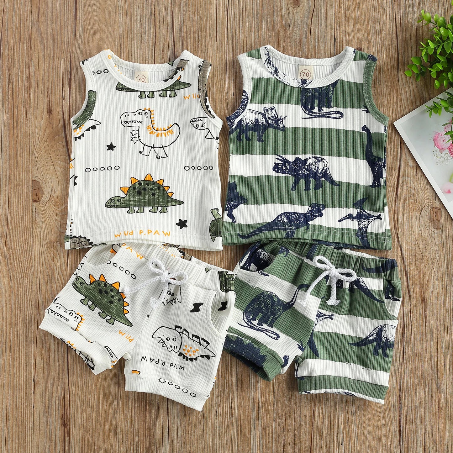 2Pcs 0-24M Newborn Infant Baby Boy Summer Clothing Set
