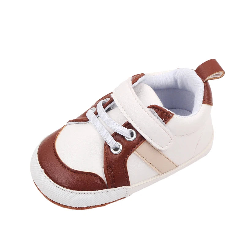 0-18M Infant Baby Boys PU Leather Anti-Slip Soft Sole Shoes