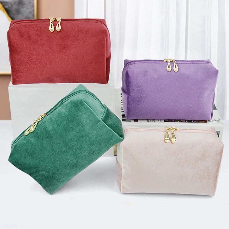 1 Pc Velvet Women Cosmetic Bag Travel