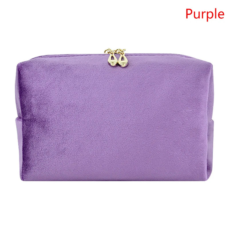 1 Pc Velvet Women Cosmetic Bag Travel