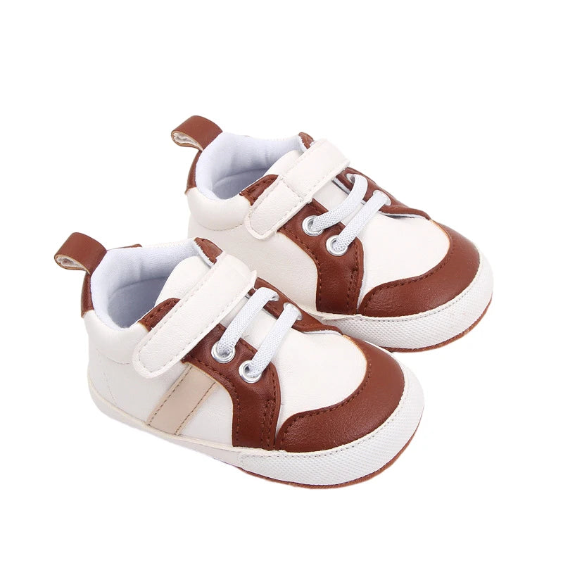 0-18M Infant Baby Boys PU Leather Anti-Slip Soft Sole Shoes
