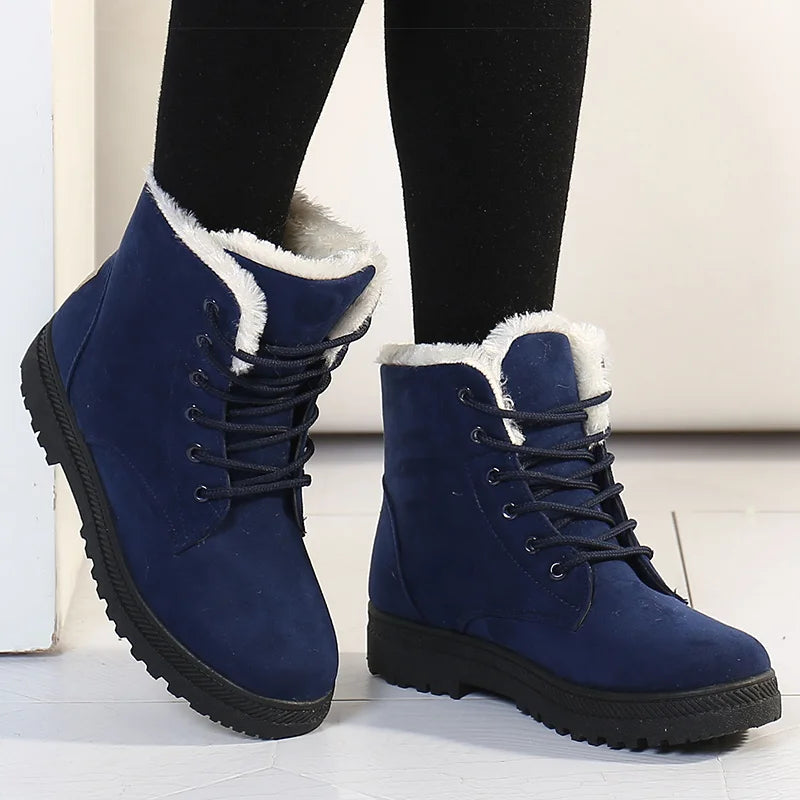 Women's Boots With Fur Low Heels