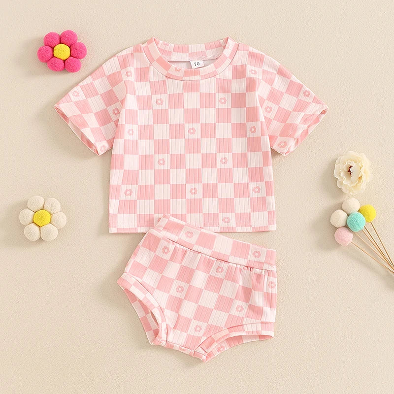 Baby Girls Summer Short Sleeve Clothing Set