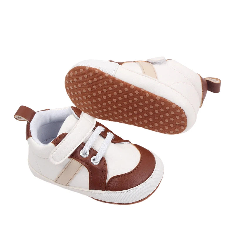 0-18M Infant Baby Boys PU Leather Anti-Slip Soft Sole Shoes