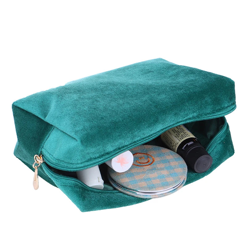 1 Pc Velvet Women Cosmetic Bag Travel