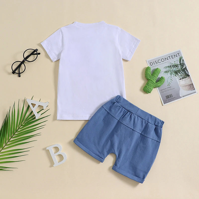 2Pcs Summer Baby Boy Short Sleeve Set