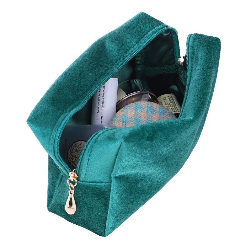 1 Pc Velvet Women Cosmetic Bag Travel