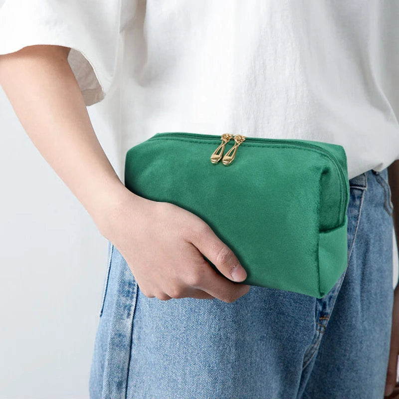 1 Pc Velvet Women Cosmetic Bag Travel