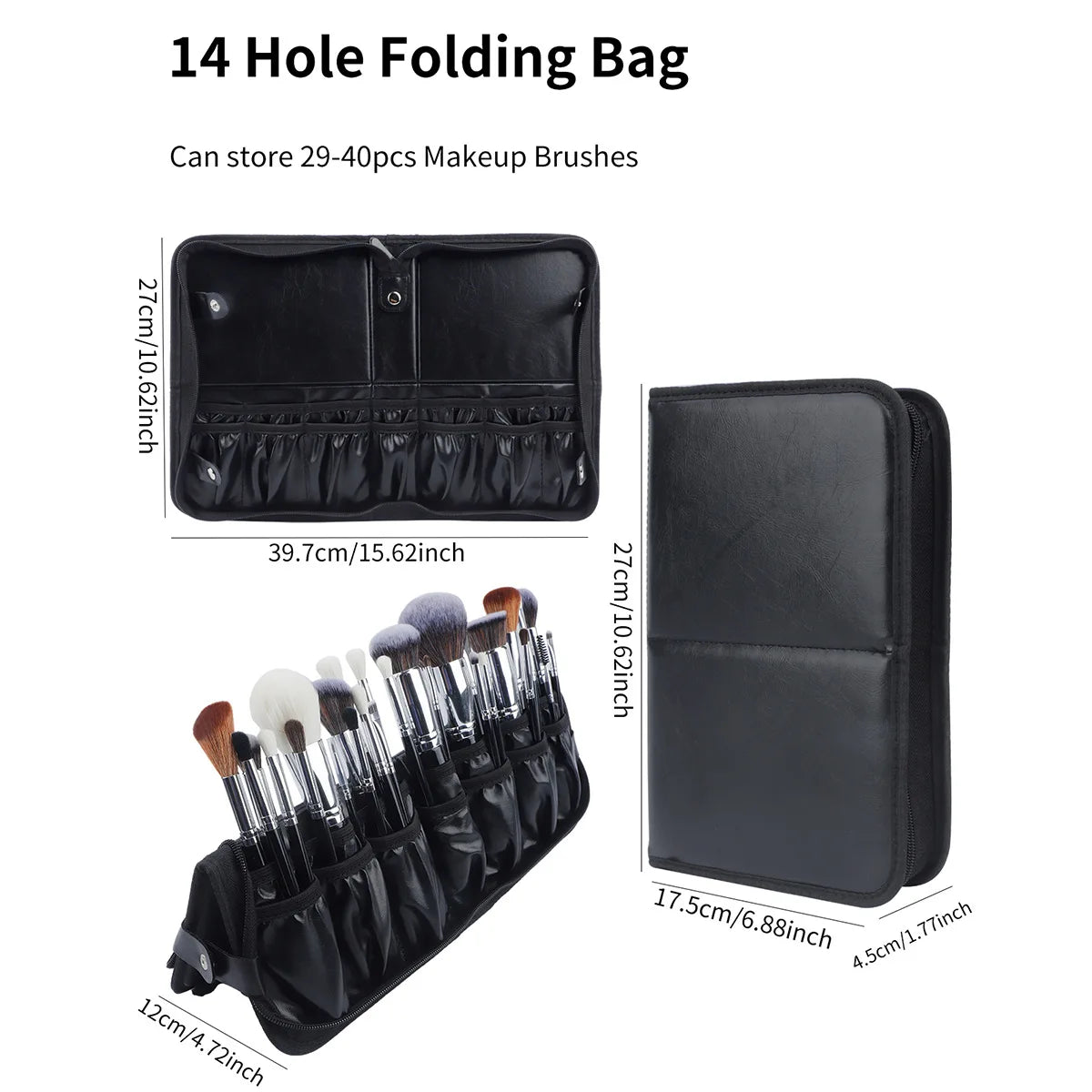 Foldable Makeup Brush Bag
