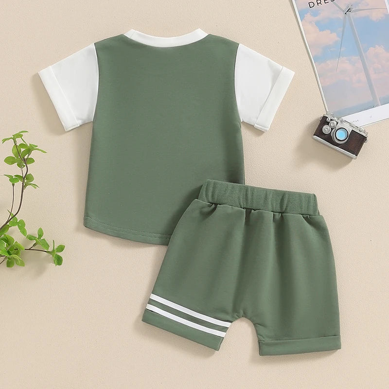 2PCS Baby Boy Short Sleeve Clothing Set
