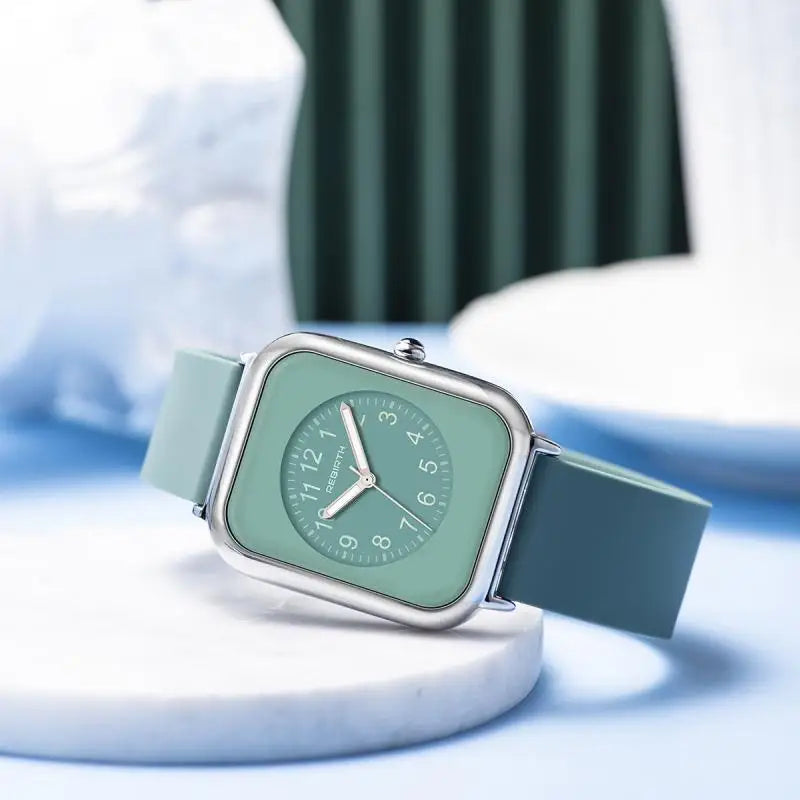 Fashion Simple Green Pink Arabic Numerals Quartz Wristwatch
