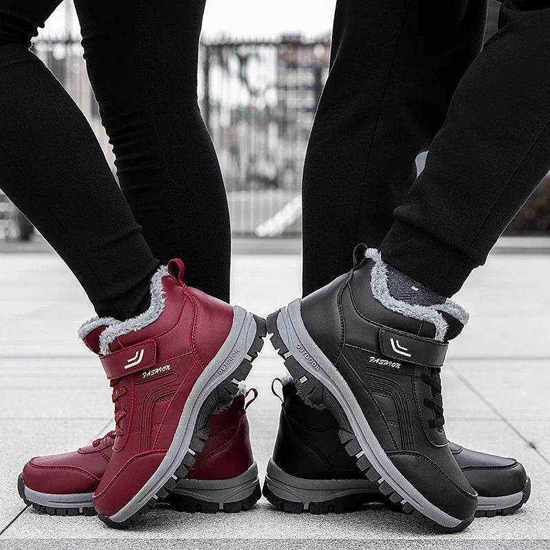 Men Winter Warm Leather Waterproof Boots