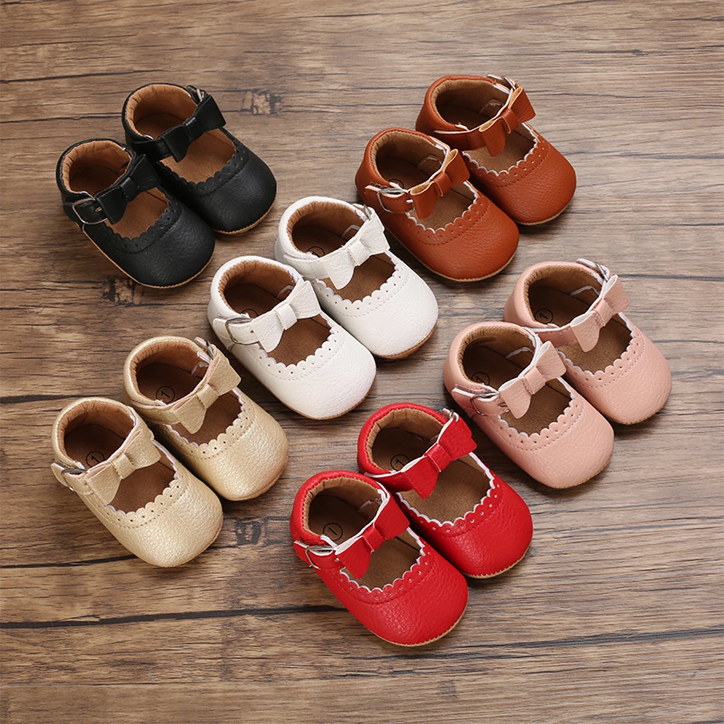 0-18M Infant Baby Girl Soft-Sole Shoes