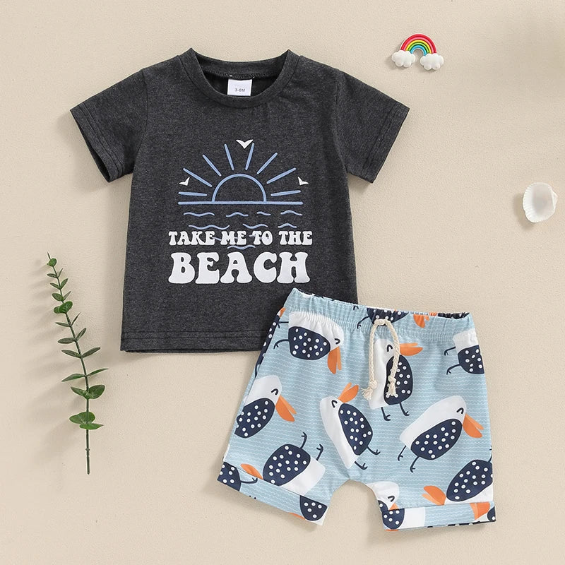 3M-3Y Summer Baby Boy Beach Clothing Set
