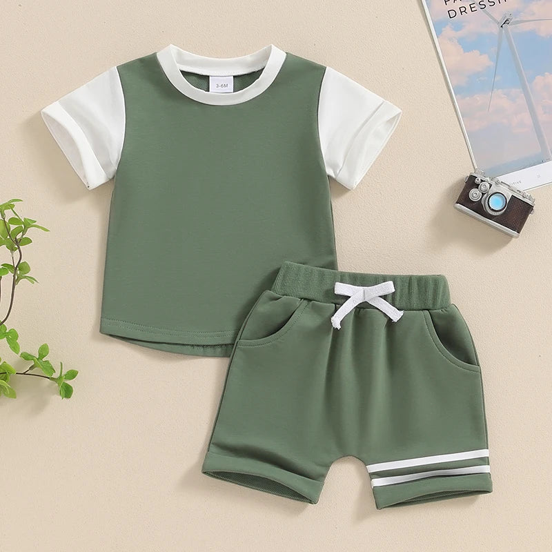 2PCS Baby Boy Short Sleeve Clothing Set