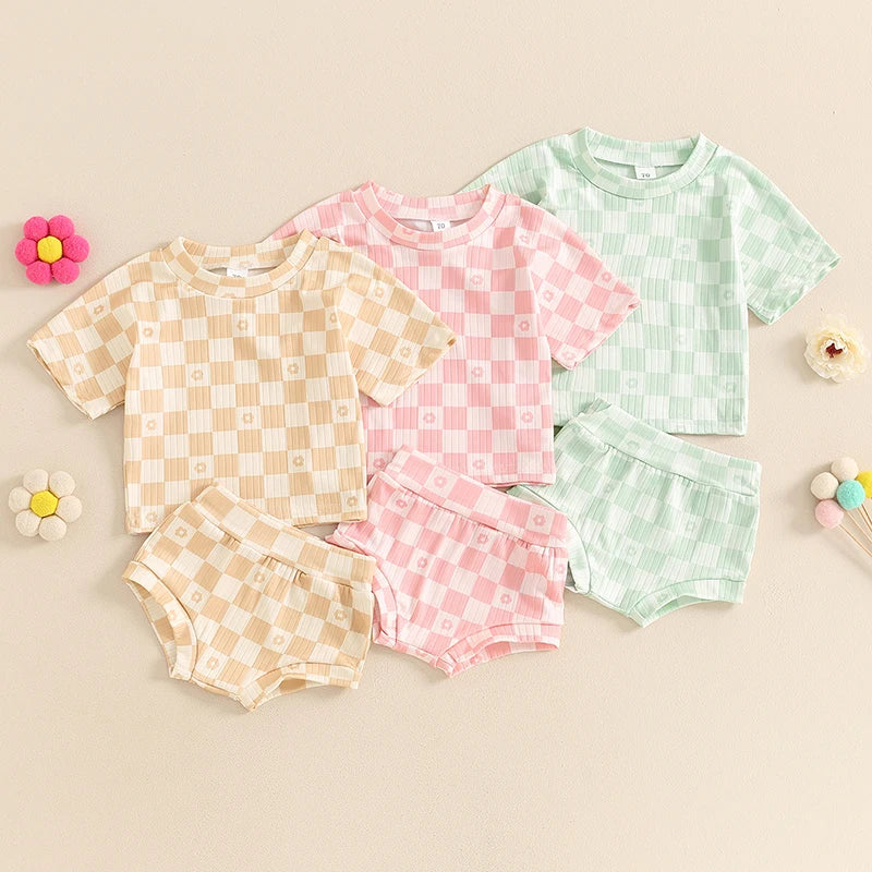 Baby Girls Summer Short Sleeve Clothing Set