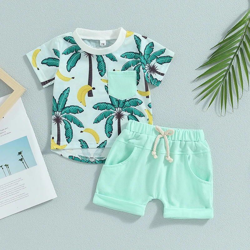 0-3Years 2Pcs Baby Boy Summer Clothing Set