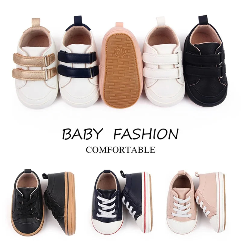 0-18M PU Leather Anti-Slip Sole First Walker Shoes