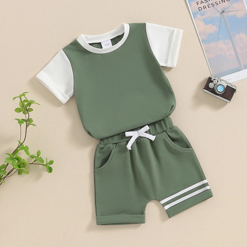 2PCS Baby Boy Short Sleeve Clothing Set