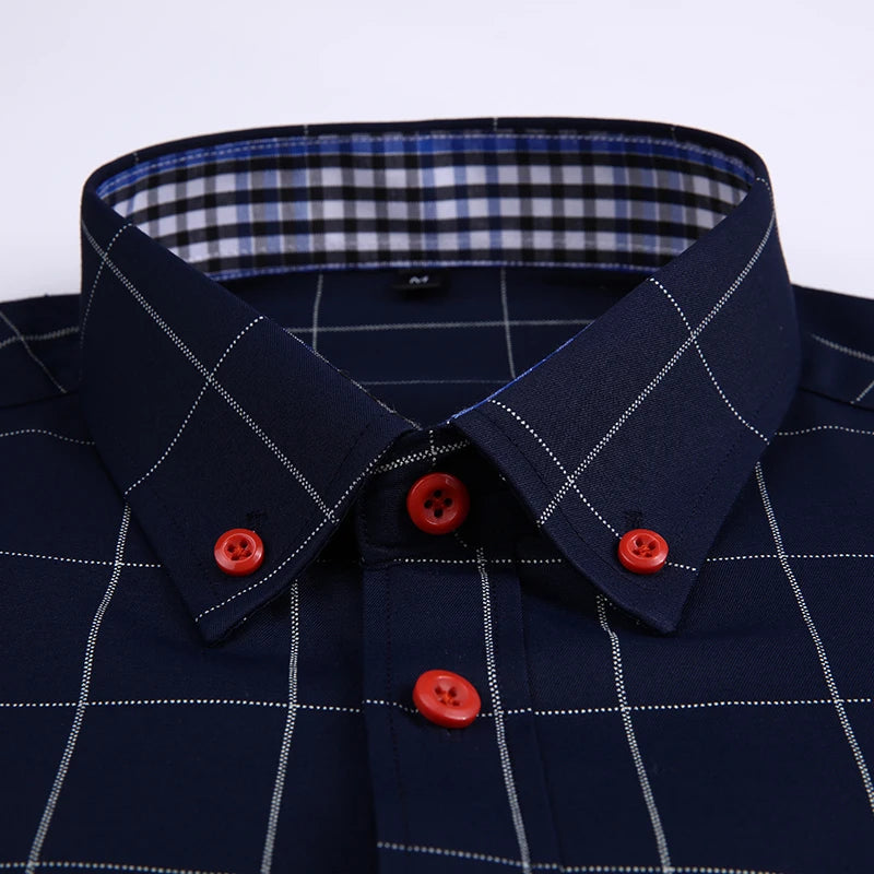 Fashion Men's Business Casual Plaid Shirt