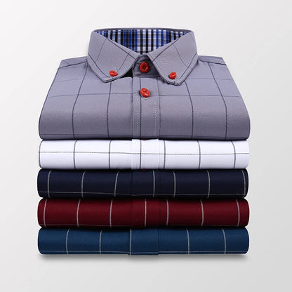 Fashion Men's Business Casual Plaid Shirt