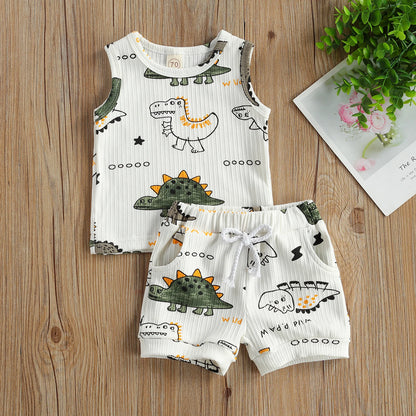2Pcs 0-24M Newborn Infant Baby Boy Summer Clothing Set
