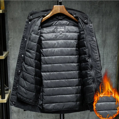 Men Lining Plus Cotton Thick Cowboy Jacket