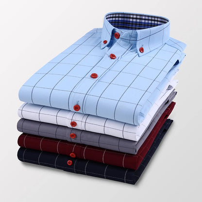 Fashion Men's Business Casual Plaid Shirt