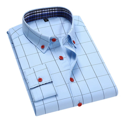 Fashion Men's Business Casual Plaid Shirt