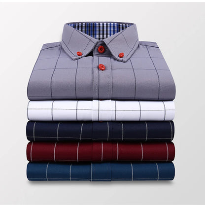 Fashion Men's Business Casual Plaid Shirt