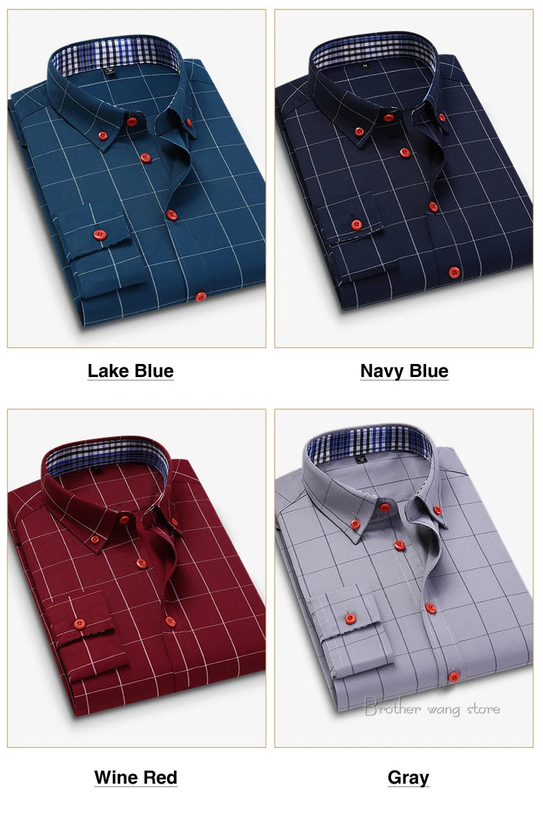 Fashion Men's Business Casual Plaid Shirt