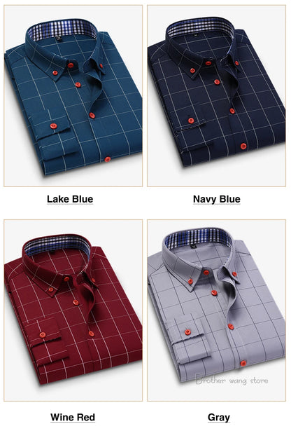 Fashion Men's Business Casual Plaid Shirt