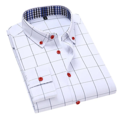 Fashion Men's Business Casual Plaid Shirt