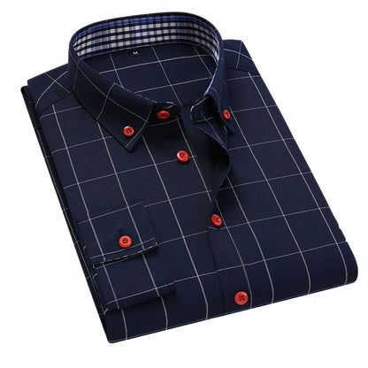 Fashion Men's Business Casual Plaid Shirt