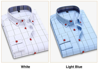 Fashion Men's Business Casual Plaid Shirt