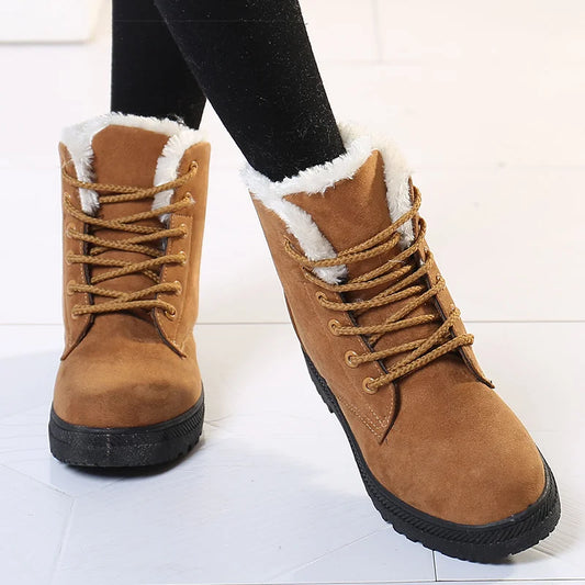 Women's Boots With Fur Low Heels