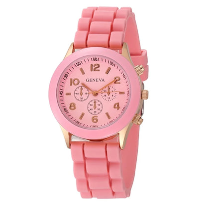 Women Luxury Silicone Strap Quartz Wrist Watch