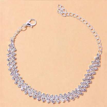 Beautiful Dazzling Cubic Zirconia Chain Anklet for Women
