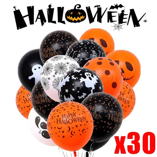30/10Pcs Scary Halloween Balloons Kids