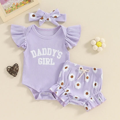 0-18M Summer Baby Girl Flying Sleeve Clothing Set