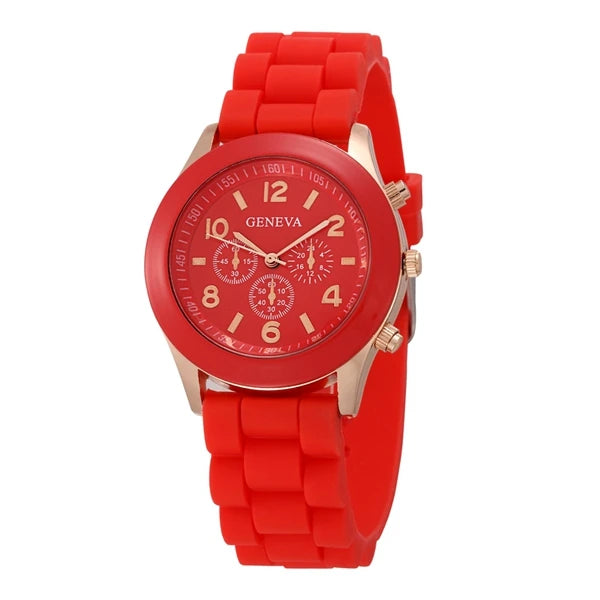 Women Luxury Silicone Strap Quartz Wrist Watch
