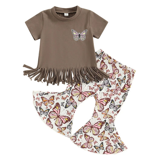 Kids Baby Girls Summer Short Sleeve Clothes Set
