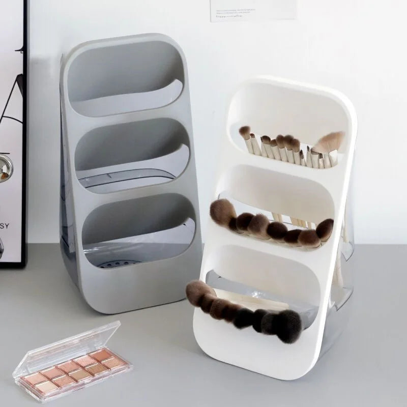 3 Grids Makeup Brushes Storage Box