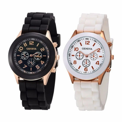 Women Luxury Silicone Strap Quartz Wrist Watch