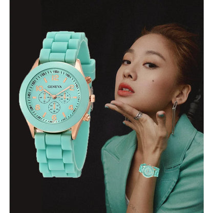 Women Luxury Silicone Strap Quartz Wrist Watch