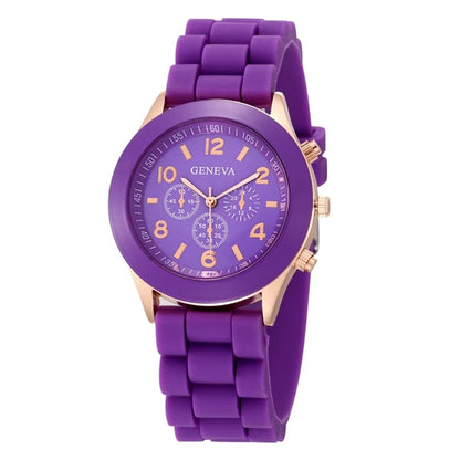 Women Luxury Silicone Strap Quartz Wrist Watch