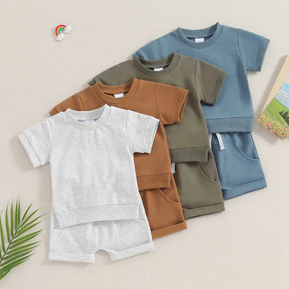 2Pcs Toddler Baby Boy Summer Clothes Set