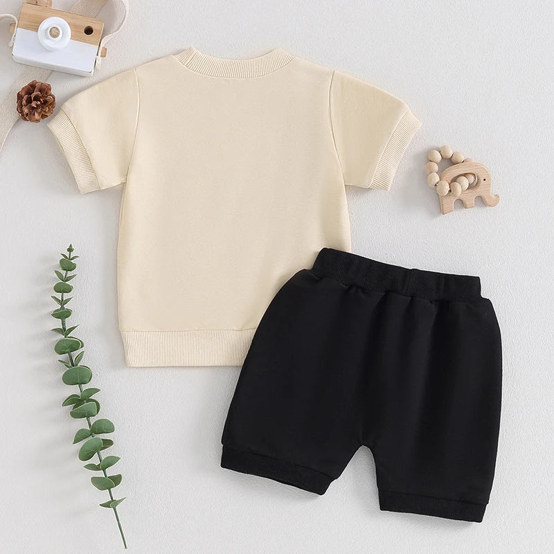 2Pcs 0-3Y Summer Baby Boy Short Sleeve Outfits Set